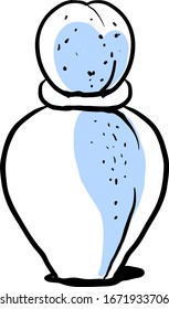 Blue bottle of perfume, illustration, vector on white background.