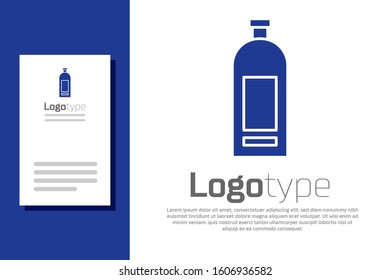 Blue Bottle of shampoo icon isolated on white background. Logo design template element. Vector Illustration