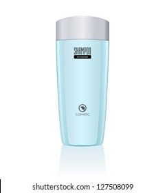 Blue Bottle of Shampoo. Vector EPS10