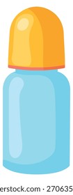 Una botella azul con una tapa amarilla