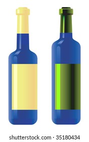 Blue  bottles. Vector illustration. More bottles in my portfolio.