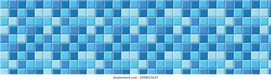 blue bottom pool tile seamless pattern