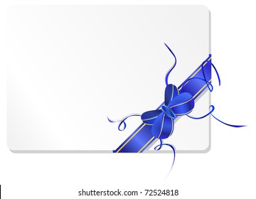 blue bow with blank space isolated on white background