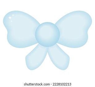 blue bow design over white