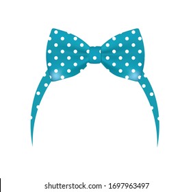 Blue bow headband. vector illustration