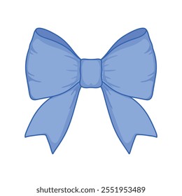 Blue bow icon in cartoon style isolated on white background. Celebration symbol vector illustration.