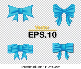 blue bow. Isolated on Transparent Background vector design illustration eps.10