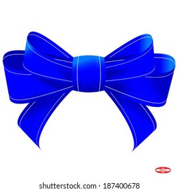 blue bow isolated on white background vector