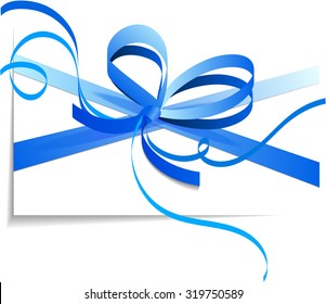 Blue bow isolated on white background