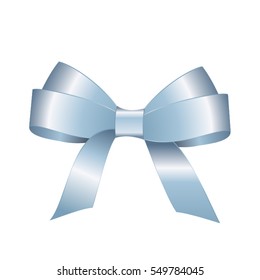 Blue bow isolated on a  white background. Vector image.