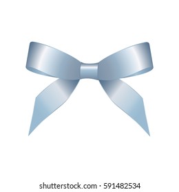 Blue bow isolated on white background.  Vector image.