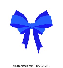 
Blue bow on a white background. Vector.