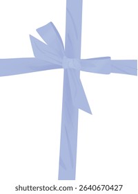 Blue bow on white background. vector illustration	