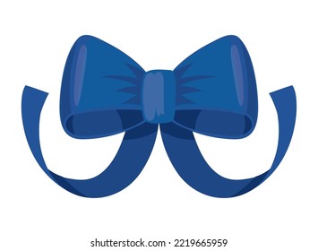blue bow ornament icon isolated