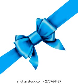 Blue Bow Ribbon Gift Vector