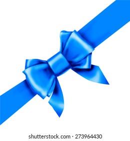 blue bow ribbon gift vector