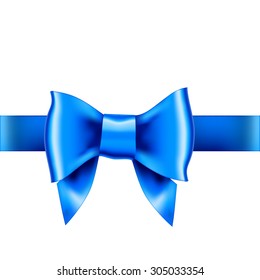 blue bow ribbon gift vector