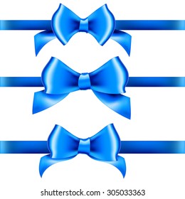 blue bow ribbon gift vector