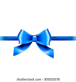 blue bow ribbon gift vector