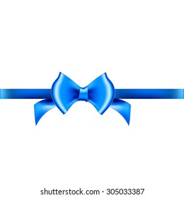 blue bow ribbon gift vector