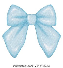 Blue bow, Bow set painting, watercolor style