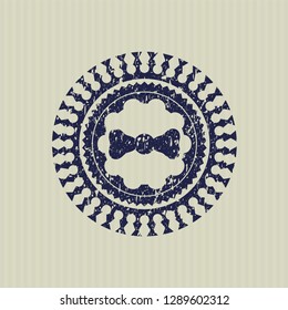 Blue bow tie icon inside grunge style stamp