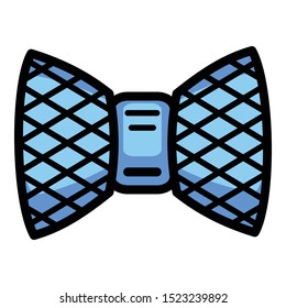 Blue bow tie icon. Outline blue bow tie vector icon for web design isolated on white background