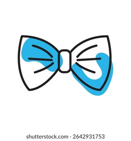 Blue bow tie icon. Vector illustration