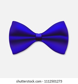 Blue Bow Tie isolated on white. Vector illustration