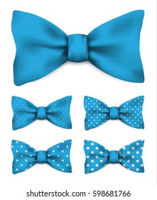 Blue Bow Tie White Dots Set Stock Vector (Royalty Free) 598681766 ...