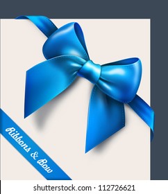 Blue bow. Vector