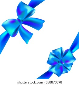 blue Bow. Vector