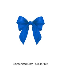 blue bow, vector illustration