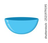 Blue Bowl. Bowl on white background. bowl vector.