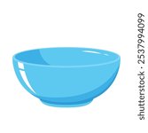 Blue Bowl. Bowl on white background. bowl vector.