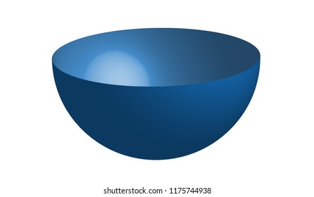 Blue Bowl vector object realistic