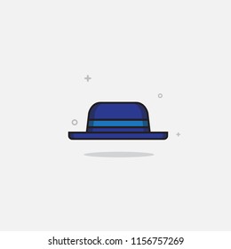 blue bowler hat vector design