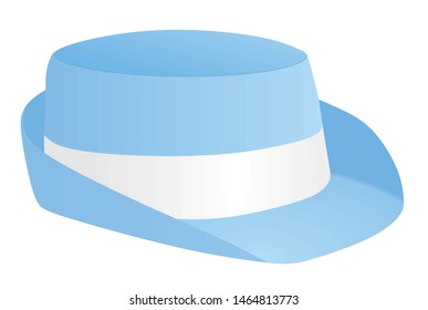 Blue bowler hat. vector illustration