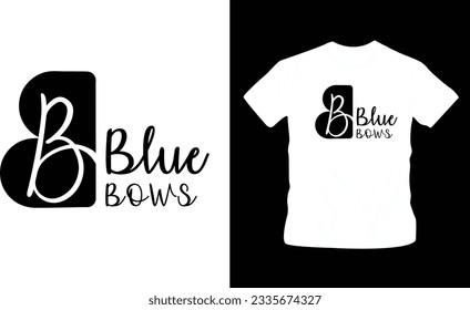 Blue bows logo vector design editable template