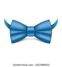 Blue Bowtie Icon Realistic Illustration Blue Stock Vector (Royalty Free ...