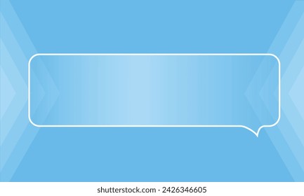 blue box for any text with box and arrow. empty dialog window. Web banner vector illustration.