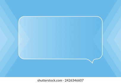 blue box for any text with box and arrow. empty dialog window. Web banner vector illustration.