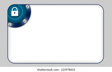 blue box for any text with padlock
