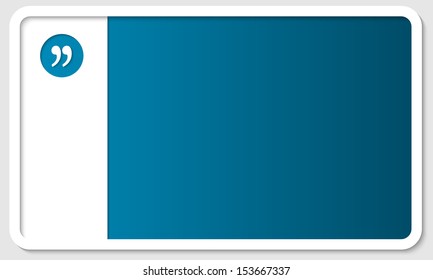 blue box for any text with quotation mark