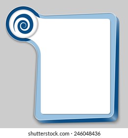 blue box for any text and spiral