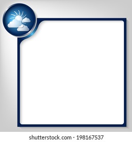 blue box for any text with sun and clouds