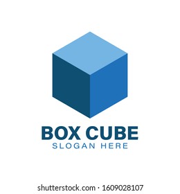 blue box. block chain logo Ideas. Inspiration logo design. Template Vector Illustration. Isolated On White Background