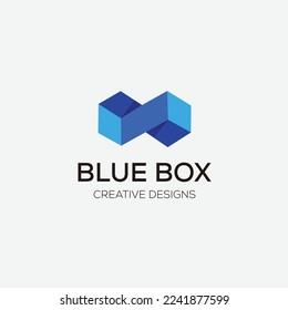 blue box design gradient color illustration