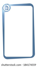 blue box for entering any text with document icon