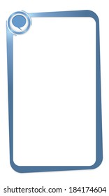 blue box for entering any text with speech bubble